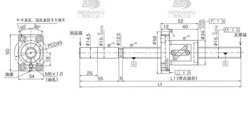 KURODA GG1510AS-BALR-0900A 黑田丝杆替换尺寸图片